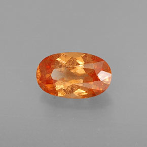 Granada espessartita laranja natural 1,09ct, corte oval, VS-SI
