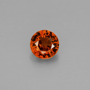 Granada espessartita Tangerina Natural 0.51ct, Corte Redondo, VVS-VS