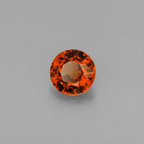 Granada espessartita Tangerina Natural 0.51ct, Corte Redondo, VVS-VS