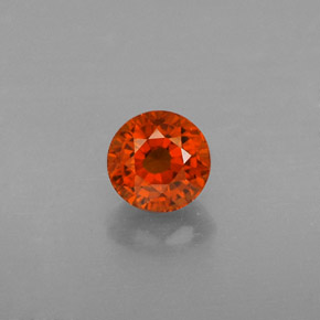 Granada espessartita laranja natural 0,73ct, corte redondo, VVS