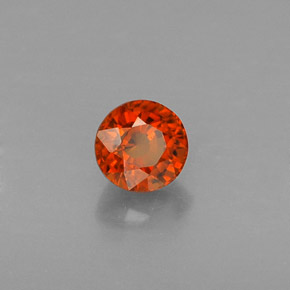Granada espessartita laranja natural 0,73ct, corte redondo, VVS