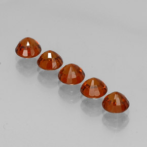 Pedras preciosas de granada espessartita laranja natural de  ct, corte redondo, VS