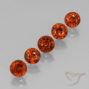 Pedras preciosas de Granada espessartita Laranja Profundo natural de 3.01 ct, Redondo, VVS-VS