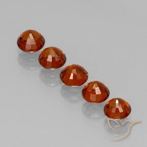 Pedras preciosas de Granada espessartita Laranja Profundo natural de 3.01 ct, Redondo, VVS-VS
