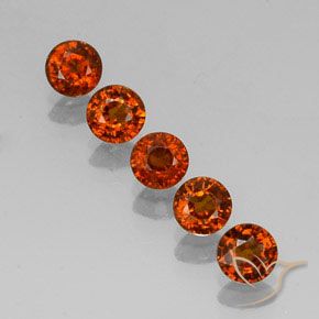 Pedras preciosas de Granada espessartita laranja avermelhado natural de 2.41 ct, Corte Redondo, VVS-VS