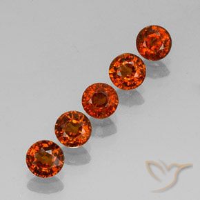 Pedras preciosas de Granada espessartita laranja avermelhado natural de 2.41 ct, Corte Redondo, VVS-VS
