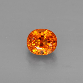 Granada espessartita laranja natural 0,84ct, corte oval, VVS-VS