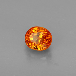 Granada espessartita laranja natural 0,84ct, corte oval, VVS-VS