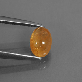 Granada espessartita laranja natural 1,17ct, transparente, transparente/translúcido