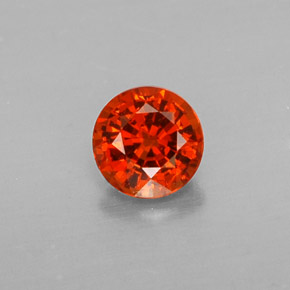 Granada espessartita laranja natural 0,51ct, corte redondo, VVS-VS