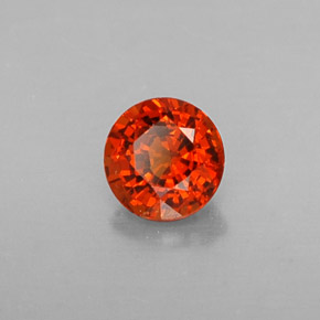 Granada espessartita laranja natural 0,51ct, corte redondo, VVS-VS