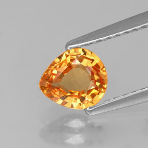 Granada espessartita Tangerina Natural 0.84ct, Formato de pêra, VVS