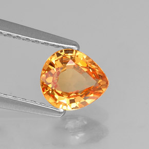 Granada espessartita Tangerina Natural 0.84ct, Formato de pêra, VVS