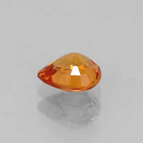 Granada espessartita laranja natural 0,72ct, formato de pêra, VVS