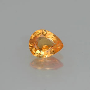 Granada espessartita laranja natural 0,78ct, formato de pêra, VS