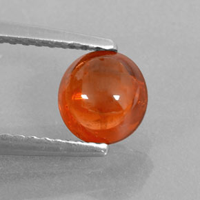 Granada espessartita laranja natural 1,26ct, transparente, transparente/translúcido