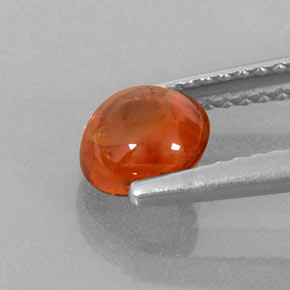 Granada espessartita laranja natural 1,26ct, transparente, transparente/translúcido