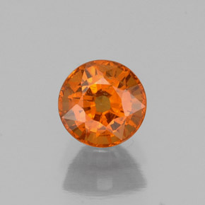 Granada espessartita laranja natural 0,83ct, corte redondo, VS