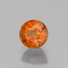 Granada espessartita laranja natural 0,83ct, corte redondo, VS
