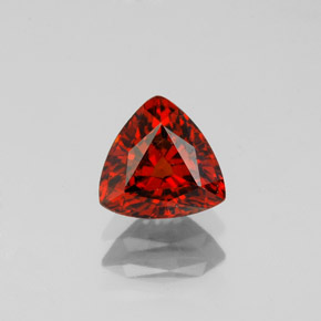 Granada espessartita vermelho natural 1,37ct, trillion, VVS