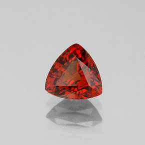 Granada espessartita vermelho natural 1,37ct, trillion, VVS
