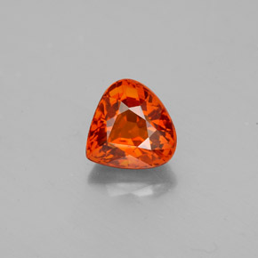 Granada espessartita laranja natural 1,88ct, formato de pêra, VS