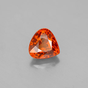Granada espessartita laranja natural 1,88ct, formato de pêra, VS
