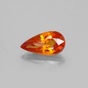 Granada espessartita laranja natural 1,81ct, formato de pêra, VS-SI