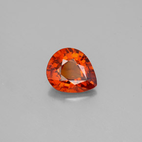 Granada espessartita laranja natural 1,57ct, formato de pêra, VS