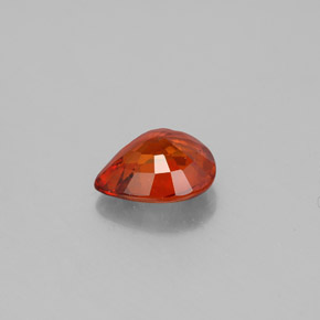 Granada espessartita laranja natural 1,57ct, formato de pêra, VS