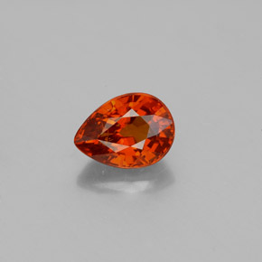 Granada espessartita laranja natural 1,70ct, formato de pêra, VS-SI