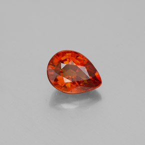 Granada espessartita laranja natural 1,70ct, formato de pêra, VS-SI