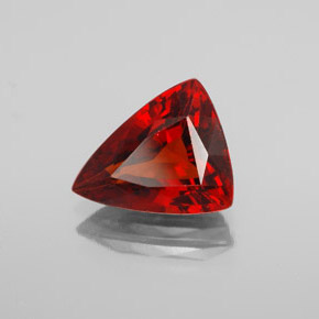 Granada espessartita vermelho natural 3,86ct, trillion, VS