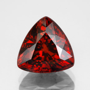 Granada espessartita vermelho natural 5,57ct, trillion, VVS