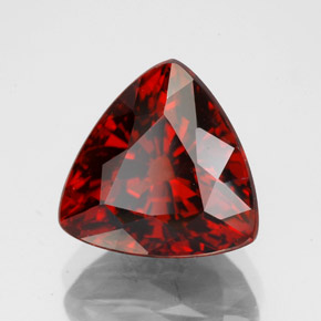 Granada espessartita vermelho natural 5,57ct, trillion, VVS