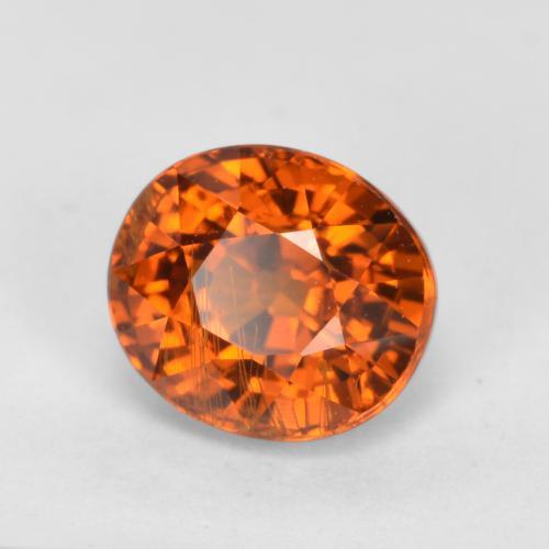 Granada espessartita laranja médio natural 1,07ct, corte oval, VS-SI