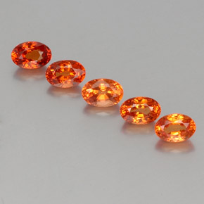 Pedras preciosas de granada espessartita laranja natural de 4,18 ct, corte oval, VS