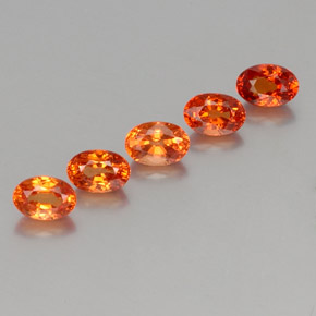 Pedras preciosas de granada espessartita laranja natural de 4,18 ct, corte oval, VS