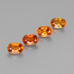 Pedras preciosas de Granada espessartita Laranja médio-escuro natural de 3.14 ct, Corte Oval, VVS-VS
