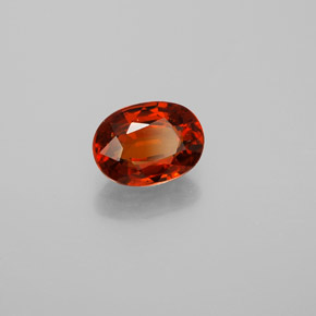 Granada espessartita Vermelho brilhante Natural 1.40ct, Corte Oval, VS
