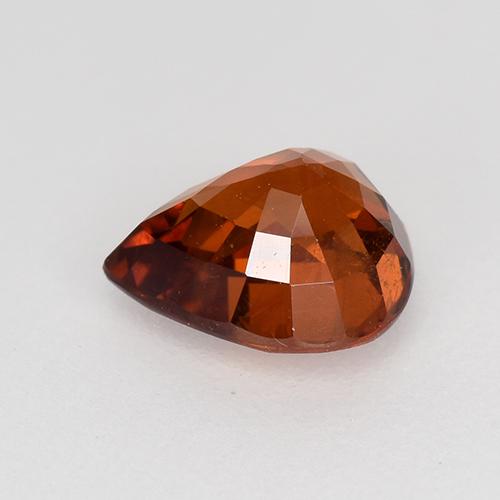Granada espessartita vermelho natural 1,08ct, formato de pêra, VS