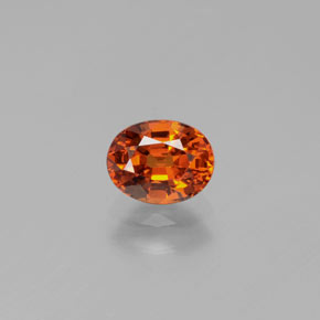 Granada espessartita laranja natural 1,03ct, corte oval, VVS-VS