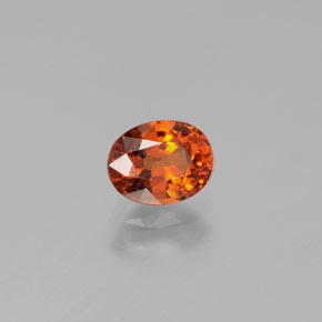 Granada espessartita laranja natural 1,03ct, corte oval, VVS-VS
