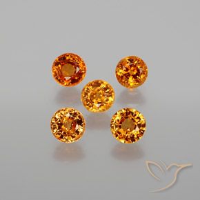 Pedras preciosas de granada espessartita laranja natural de 2,26 ct, corte redondo, VS