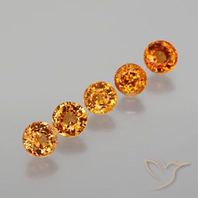 Pedras preciosas de granada espessartita laranja natural de 2,26 ct, corte redondo, VS