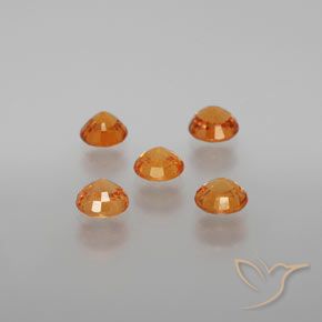 Pedras preciosas de granada espessartita laranja natural de 2,26 ct, corte redondo, VS