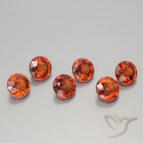 Pedras preciosas de Granada espessartita âmbar laranja natural de 2.22 ct, Redondo, VS