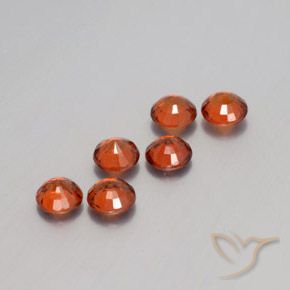 Pedras preciosas de Granada espessartita âmbar laranja natural de 2.22 ct, Redondo, VS