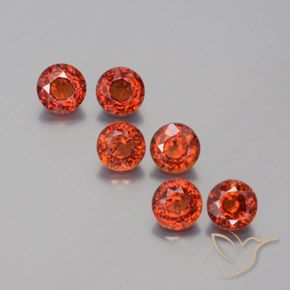 Pedras preciosas de granada espessartita vermelho natural de 3,45 ct, corte redondo, VVS-VS