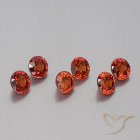 Pedras preciosas de granada espessartita vermelho natural de 3,45 ct, corte redondo, VVS-VS